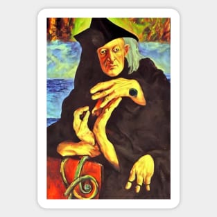 Aleister Crowley The Great Beast of Thelema painted in a Surrealist and Impressionist style Sticker